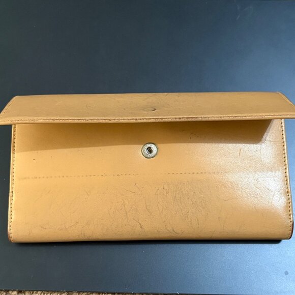 Gucci Vintage 90s Tom Ford Continental Wallet Beige Trifold Leather G Clasp - Picture 8 of 16